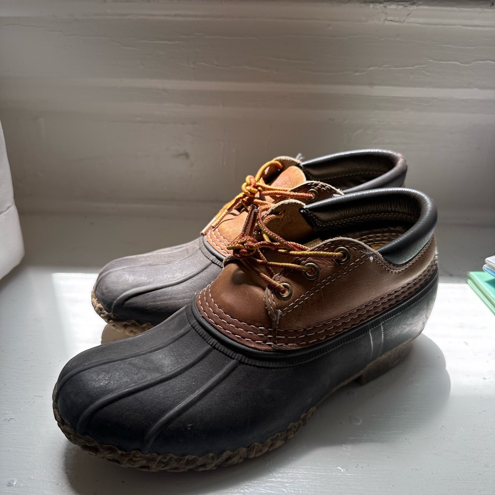 L.L. Bean Black and Brown Winter Rain Boots Waterproof Design